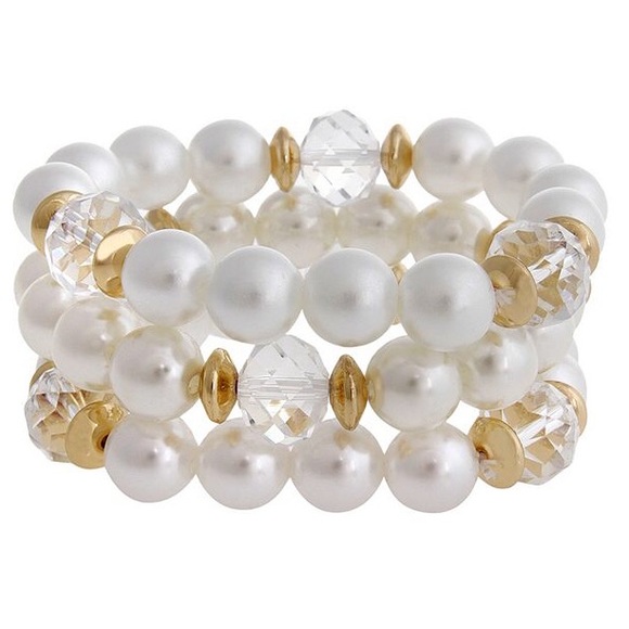 Pearl 3-Piece Stretch Bracelet Set with Go… - Picture 4 of 9